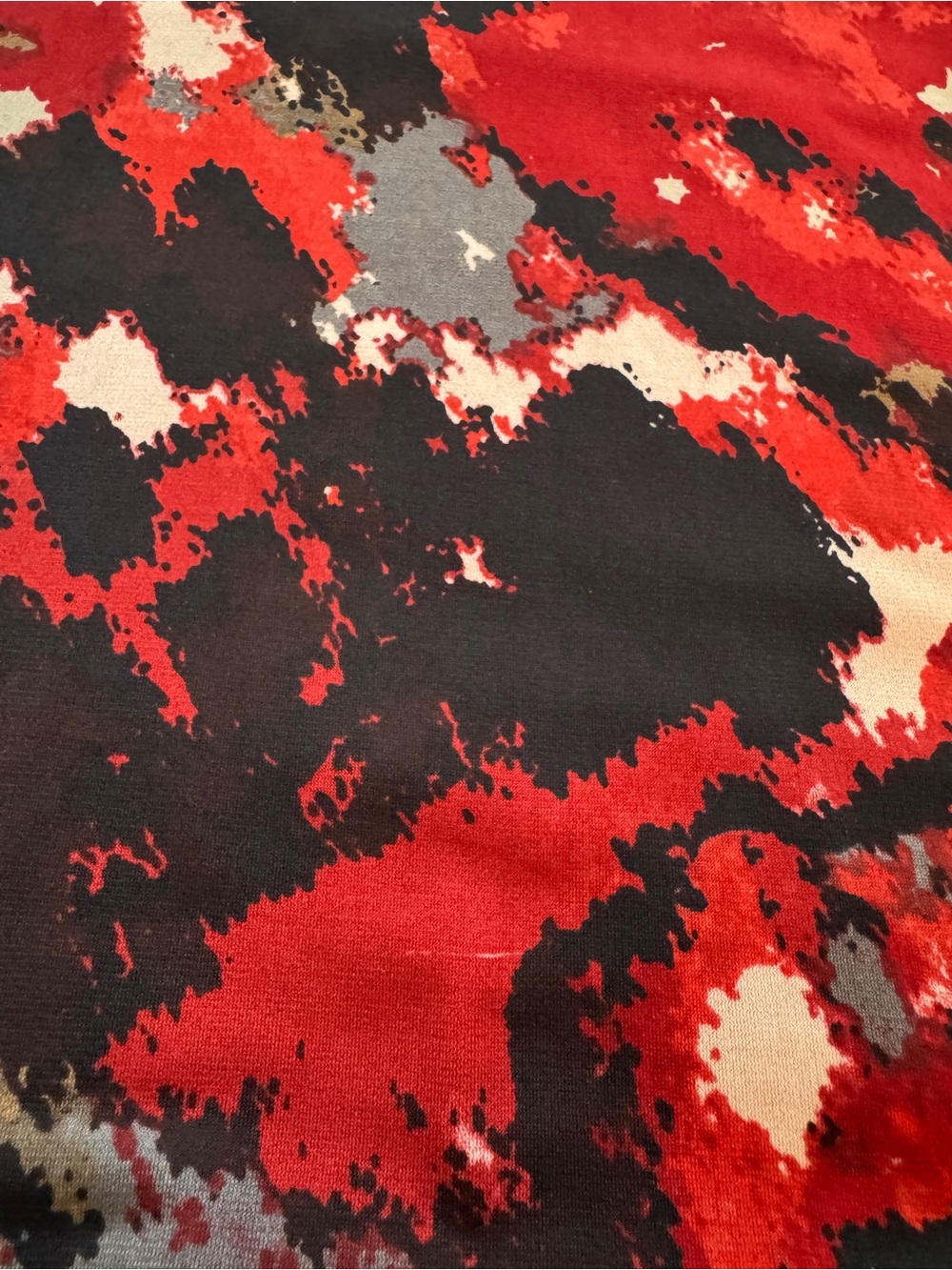 Kasper Abstract Floral Print Scoop Neck Top Size Large Red Black - Picture 10 of 11